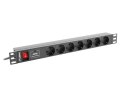 Lanberg Listwa RACK, zasilająca Lanberg PDU-07F-0200-IEC-BK (7 x UTE; 10 A; 2m; kolor czarny)