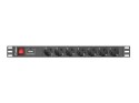 Lanberg Listwa RACK, zasilająca Lanberg PDU-07F-0200-IEC-BK (7 x UTE; 10 A; 2m; kolor czarny)