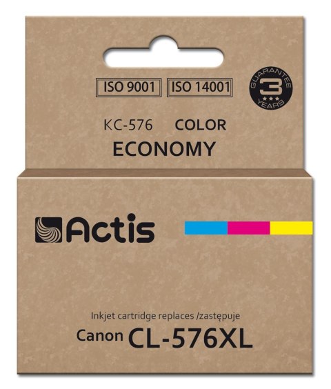 ACTIS Actis KC-576 Tusz (zamiennik Canon CL-576XL; Supreme; 15 ml; kolor: niebieski, żółty, czerwony. ACTIS Actis KC-576 Tusz (zamiennik Canon CL-576XL; Supreme; 15 ml; kolor: niebieski, żółty, czerwony.