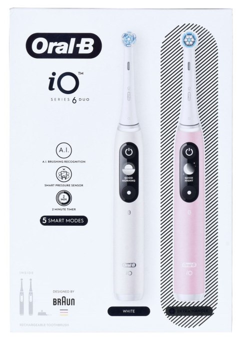 Braun Braun Oral-B iO6 DuoPack White/Pink Braun Braun Oral-B iO6 DuoPack White/Pink