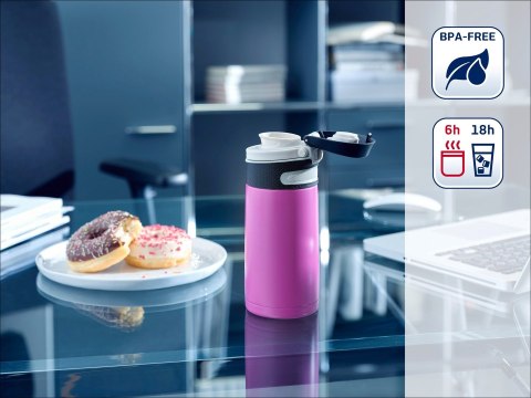 LEIFHEIT Kubek termiczny Flip 350 ml, purpurowy 3246 LEIFHEI