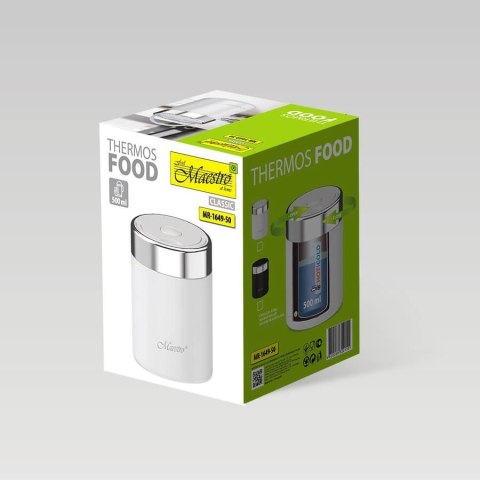 Maestro Termos obiadowy 500 ml MR-1649-50-WHITE MAESTRO Maestro Termos obiadowy 500 ml MR-1649-50-WHITE MAESTRO