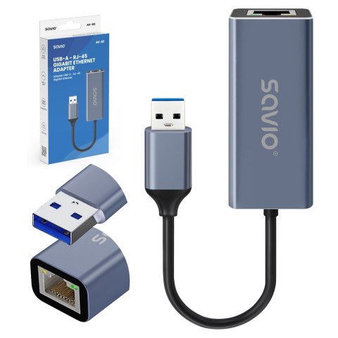 SAVIO SAVIO ADAPTER USB-A - RJ-45 GIGABIT ETHERNET AK-83 SAVIO SAVIO ADAPTER USB-A - RJ-45 GIGABIT ETHERNET AK-83