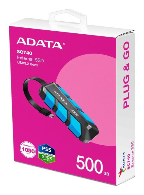 ADATA Adata Dysk SSD SC740 500G U3.2C 1050/1000 MB/s ADATA Adata Dysk SSD SC740 500G U3.2C 1050/1000 MB/s