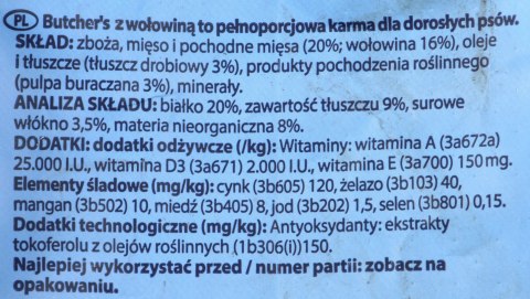 Butcher's BUTCHER'S z wołowiną 10kg - sucha karma dla psa (WYPRZEDAŻ) Butcher's BUTCHER'S z wołowiną 10kg - sucha karma dla psa (WYPRZEDAŻ)