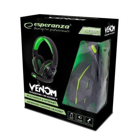 Esperanza ESPERANZA SŁUCHAWKI Z MIKROFONEM DLA GRACZY VENOM EGH380 Esperanza ESPERANZA SŁUCHAWKI Z MIKROFONEM DLA GRACZY VENOM EGH380