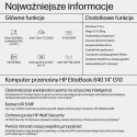 Hewlett-Packard HP EliteBook 840 G10 i5-1335U 14"WUXGA Touch 16GB SSD512 BT BLKB FPR W11Pro Natural Silver (REPACK) 2Y (WYPRZEDAŻ)