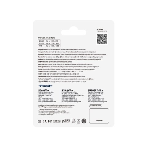 Patriot Memory Patriot EP CFexpress 2.0 Type B 1TB 1750MB/s Patriot Memory Patriot EP CFexpress 2.0 Type B 1TB 1750MB/s