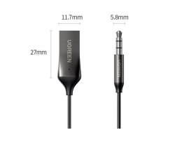 UGREEN Ugreen Odbiornik dźwięku adapter audio Bluetooth 5.3 USB-3,5 mm mini jack (czarny)