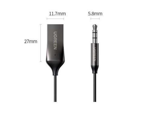 UGREEN Ugreen Odbiornik dźwięku adapter audio Bluetooth 5.3 USB-3,5 mm mini jack (czarny) UGREEN Ugreen Odbiornik dźwięku adapter audio Bluetooth 5.3 USB-3,5 mm mini jack (czarny)