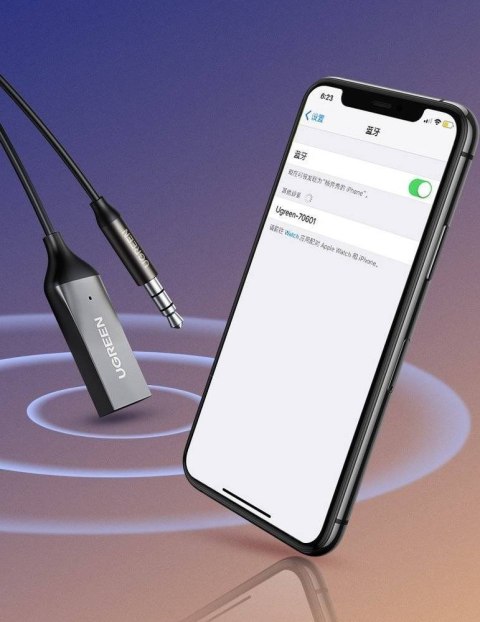 UGREEN Ugreen Odbiornik dźwięku adapter audio Bluetooth 5.3 USB-3,5 mm mini jack (czarny) UGREEN Ugreen Odbiornik dźwięku adapter audio Bluetooth 5.3 USB-3,5 mm mini jack (czarny)