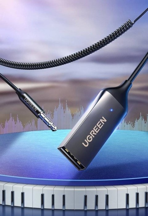 UGREEN Ugreen Odbiornik dźwięku adapter audio Bluetooth 5.3 USB-3,5 mm mini jack (czarny) UGREEN Ugreen Odbiornik dźwięku adapter audio Bluetooth 5.3 USB-3,5 mm mini jack (czarny)