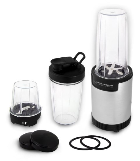 Blender sportowy do mielenia Esperanza NUTRI BOMB EKM030 (900W; kolor czarno-srebrny) Blender sportowy do mielenia Esperanza NUTRI BOMB EKM030 (900W; kolor czarno-srebrny)