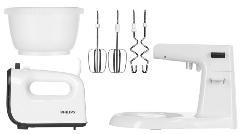 Mikser ręczny z misą Philips HR3745/00 (450W; kolor biały) Mikser ręczny z misą Philips HR3745/00 (450W; kolor biały)