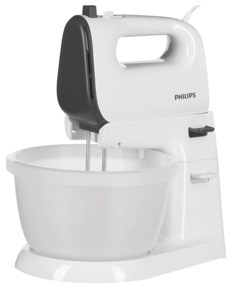 Mikser ręczny z misą Philips HR3745/00 (450W; kolor biały) Mikser ręczny z misą Philips HR3745/00 (450W; kolor biały)
