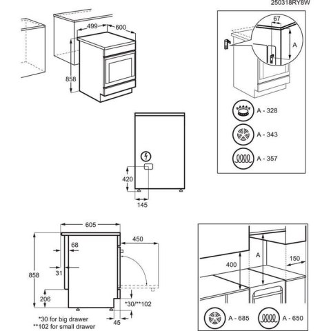 Electrolux Kuchnia ELECTROLUX LKR540266W Electrolux Kuchnia ELECTROLUX LKR540266W