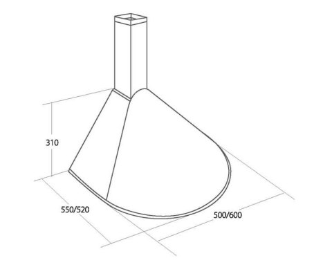 AKPO Okap kominowy AKPO WK-5 RONDO TURBO 60 INOX (600mm; stal nierdzewna) (WYPRZEDAŻ)