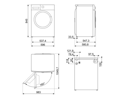 SMEG Pralka wolnostojąca SMEG WNP96SLAAIN