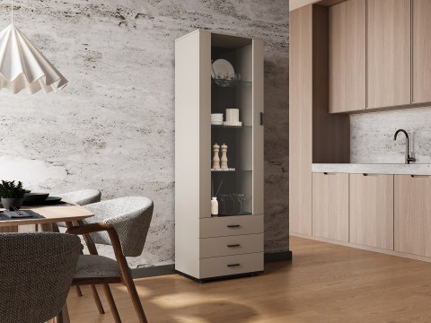 Cama MEBLE Witryna S1 SOHO 60x41x192 kaszmir+ czarny