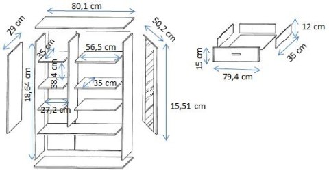 Cama MEBLE Witryna S6 SOHO 80x41x192 kaszmir+ czarny