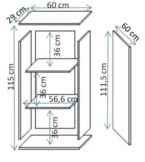 Cama MEBLE Witryna wisząca S2 SOHO 60x29x112 kaszmir+ czarny