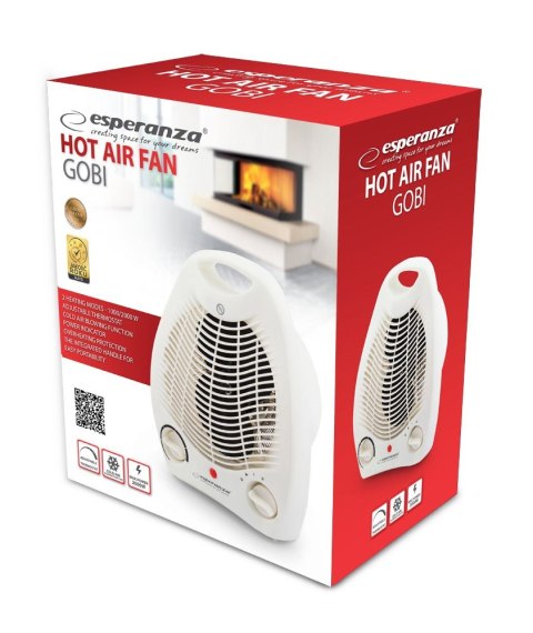 Esperanza ESPERANZA TERMOWENTYLATOR 1000/2000W GOBI EHH011 Esperanza ESPERANZA TERMOWENTYLATOR 1000/2000W GOBI EHH011