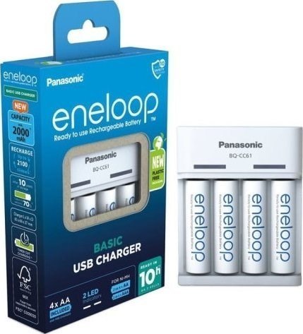 Panasonic ŁADOWARKA PANASONIC BASIC USB + 4x AA ENELOOP 2000 mAh