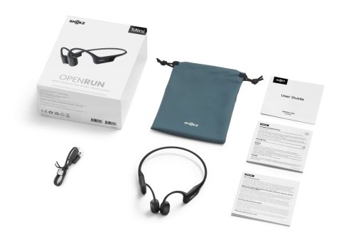 SHOKZ Słuchawki bezprzewodowe kostne Shokz OpenRun Mini USB-C Czarne