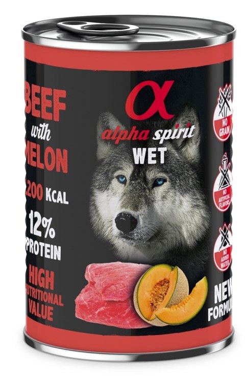 Alpha spirit Alpha Spirit wołowina/melon mokra karma pies 400 g Alpha spirit Alpha Spirit wołowina/melon mokra karma pies 400 g