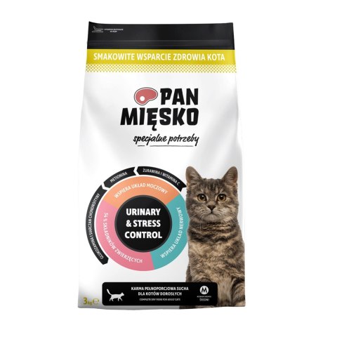 PAN MIĘSKO Pan Mięsko Urinary & Stress Control sucha karma dla kota 3kg