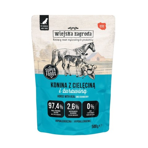 Wiejska zagroda Wiejska Zagroda Konina z cielęciną karma mokra dla psa 500g