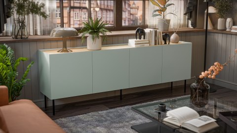 Cama MEBLE Komoda FELLINI 200x40x70 oliwka + blat dąb olejowany Cama MEBLE Komoda FELLINI 200x40x70 oliwka + blat dąb olejowany