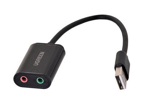 UGREEN Ugreen zewnętrzna karta dźwiękowa adapter USB -3,5 mm mini jack 15cm (czarny) UGREEN Ugreen zewnętrzna karta dźwiękowa adapter USB -3,5 mm mini jack 15cm (czarny)