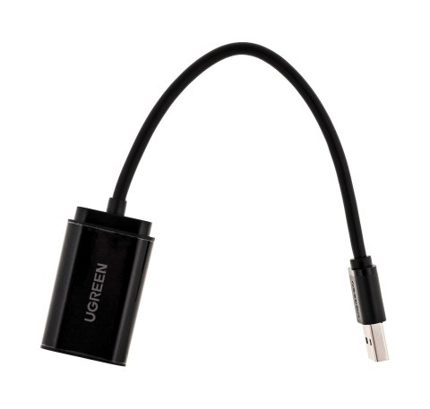 UGREEN Ugreen zewnętrzna karta dźwiękowa adapter USB -3,5 mm mini jack 15cm (czarny) UGREEN Ugreen zewnętrzna karta dźwiękowa adapter USB -3,5 mm mini jack 15cm (czarny)