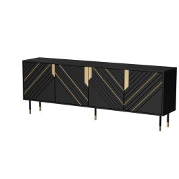 Cama MEBLE Komoda 4D MOUNTAIN 204x40x72 czarny + złoty
