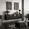 Cama MEBLE Komoda 4D MOUNTAIN 204x40x72 czarny + złoty Cama MEBLE Komoda 4D MOUNTAIN 204x40x72 czarny + złoty