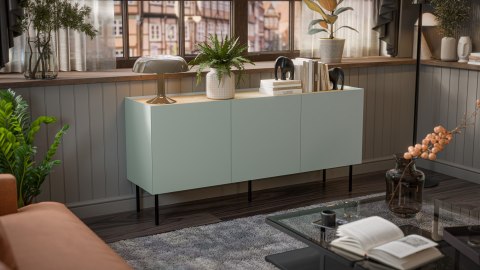 Cama MEBLE Komoda FELLINI 150x40x70 oliwka + blat dąb olejowany Cama MEBLE Komoda FELLINI 150x40x70 oliwka + blat dąb olejowany