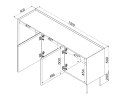 Cama MEBLE Komoda FELLINI 150x40x70 oliwka + blat dąb olejowany Cama MEBLE Komoda FELLINI 150x40x70 oliwka + blat dąb olejowany