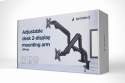 GEMBIRD GEMBIRD BIURKOWE REGULOWANE RAMIĘ/UCHWYT NA 2 MONITORY 17-32, 100X100MM, DO 8 KG GEMBIRD GEMBIRD BIURKOWE REGULOWANE RAMIĘ/UCHWYT NA 2 MONITORY 17-32, 100X100MM, DO 8 KG