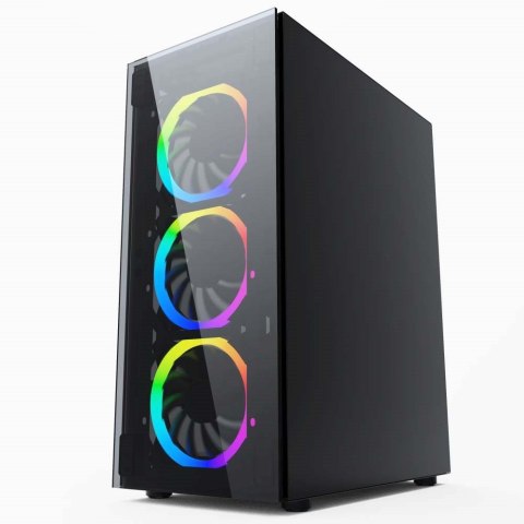 GEMBIRD GEMBIRD OBUDOWA FORNAX 1500RGB MIDI-TOWER (2X USB 3.0, HD AUDIO, 4X FAN, PRZEZROCZYSTY PANEL BOCZNY) CZARNA