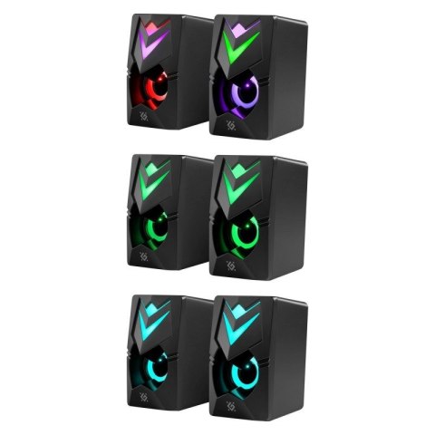 Defender DEFENDER GLOSNIKI PC J4 2.0 6W LED USB CZARNE 65964 Defender DEFENDER GLOSNIKI PC J4 2.0 6W LED USB CZARNE 65964