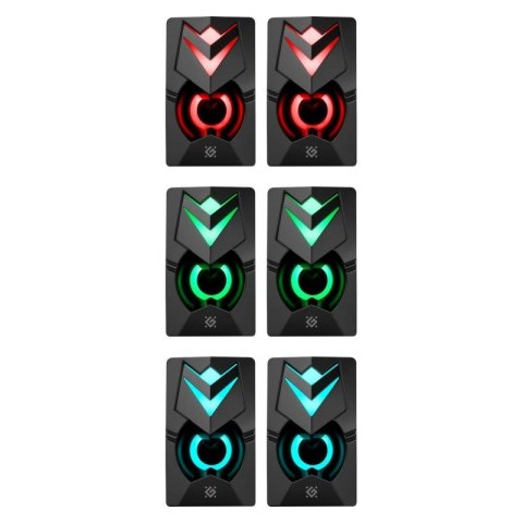 Defender DEFENDER GLOSNIKI PC J4 2.0 6W LED USB CZARNE 65964 Defender DEFENDER GLOSNIKI PC J4 2.0 6W LED USB CZARNE 65964