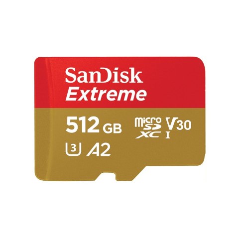 SanDisk KARTA PAMIĘCI SANDISK EXTREME microSDXC 512 GB 190/130 MB/s A2 C10 V30 UHS-I U3 SanDisk KARTA PAMIĘCI SANDISK EXTREME microSDXC 512 GB 190/130 MB/s A2 C10 V30 UHS-I U3