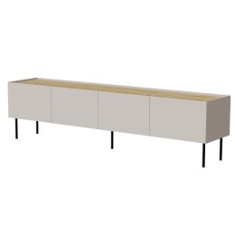 Cama MEBLE Szafka RTV FELLINI 200x40x52 kaszmir + blat dąb olejowany
