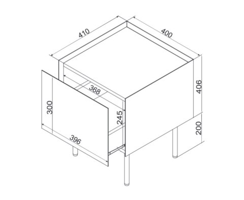 Cama MEBLE Szafka nocna 2szt FELLINI 40x41x60 kaszmir + blat dąb olejowany