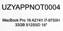 Apple APPLE MacBook Pro 16 A2141 i7-9750H 32GB 512SSD RADEON PRO 5300M 16" 3072x1920 UŻYWANY (qwerty) (WYPRZEDAŻ) Apple APPLE MacBook Pro 16 A2141 i7-9750H 32GB 512SSD RADEON PRO 5300M 16" 3072x1920 UŻYWANY (qwerty) (WYPRZEDAŻ)