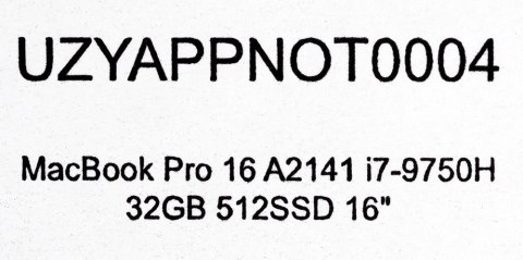 Apple APPLE MacBook Pro 16 A2141 i7-9750H 32GB 512SSD RADEON PRO 5300M 16" 3072x1920 UŻYWANY (qwerty) (WYPRZEDAŻ) Apple APPLE MacBook Pro 16 A2141 i7-9750H 32GB 512SSD RADEON PRO 5300M 16" 3072x1920 UŻYWANY (qwerty) (WYPRZEDAŻ)