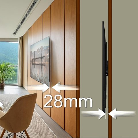 Maclean MACLEAN UCHWYT DO TV MAX VESA 600X400, 32-80", 45KG, REG. ODCHYLENIA +0°~-10° MC-413