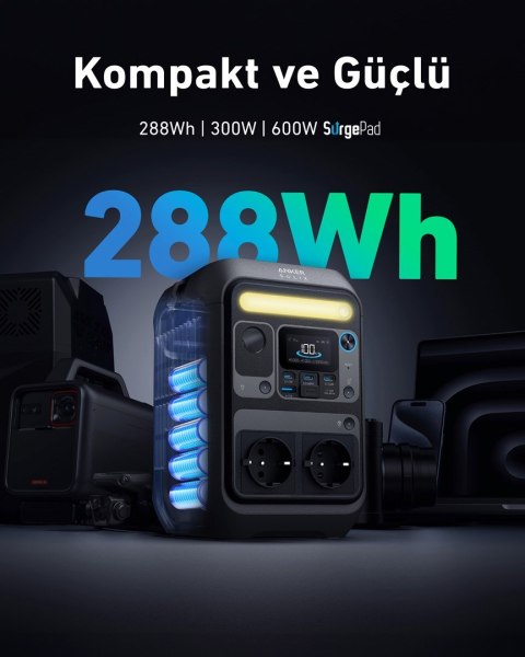 ANKER Przenośna stacja zasilania Anker Solix C300X 288Wh 300W