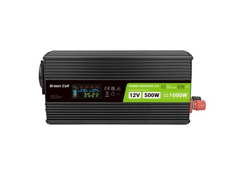 Green Cell GREEN CELL PRZETWORNICA LCD 12V/230V 500W/1000W CZYSTY SINUS INVGC12P500LCD